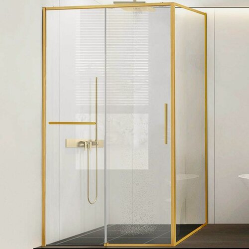 Изображение товара Душевой уголок Vincea Slim Soft 110x90 VSR-1SS9011CLG профиль Брашированное золото стекло прозрачное