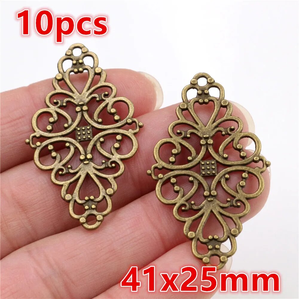 Сплавные металлические цветы шармы Wadsfred для украшений AG2-22 -10pcs