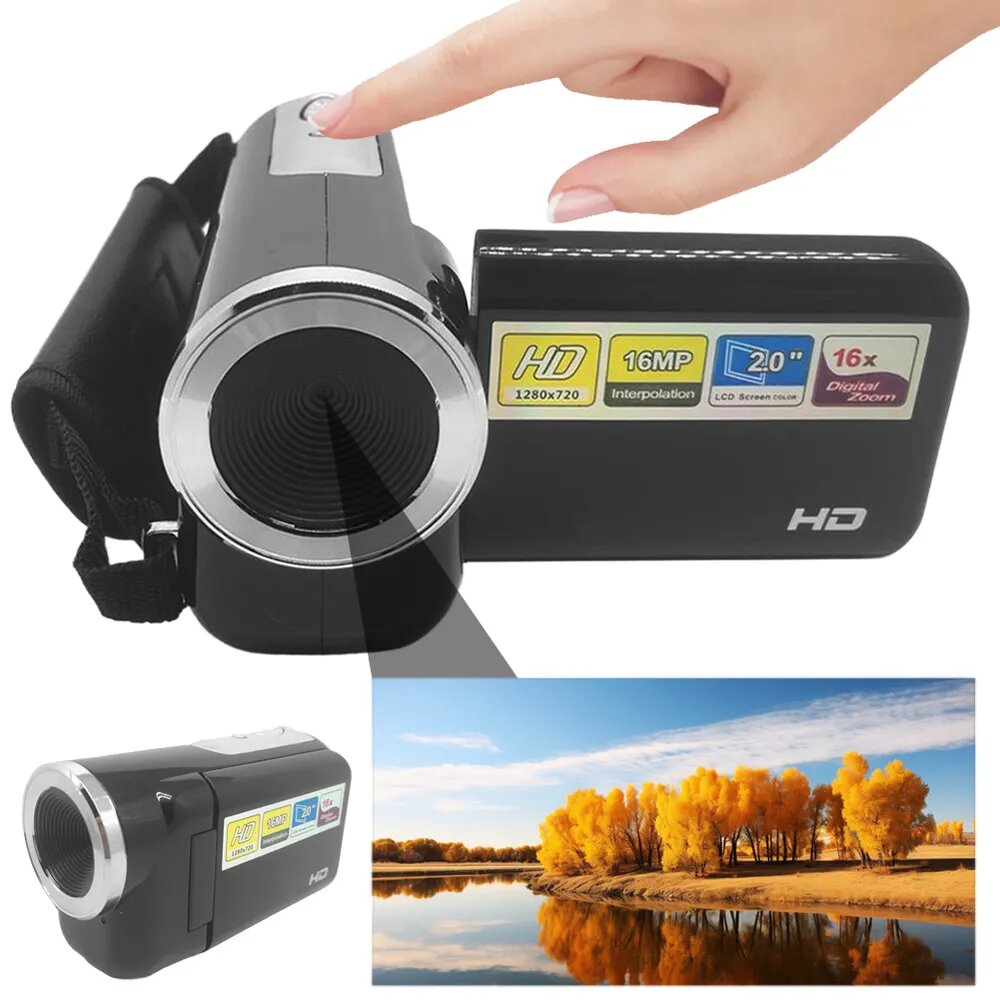 Детская камера, высокое качество 16MP + 720P HD видео, портативная цифровая видеокамера, идеальный подарок