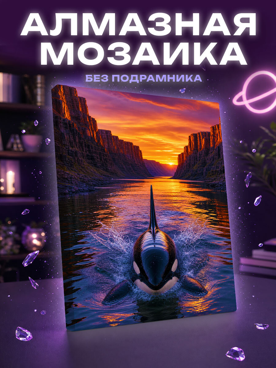 Алмазная мозаика Косатка в сердце Путорана