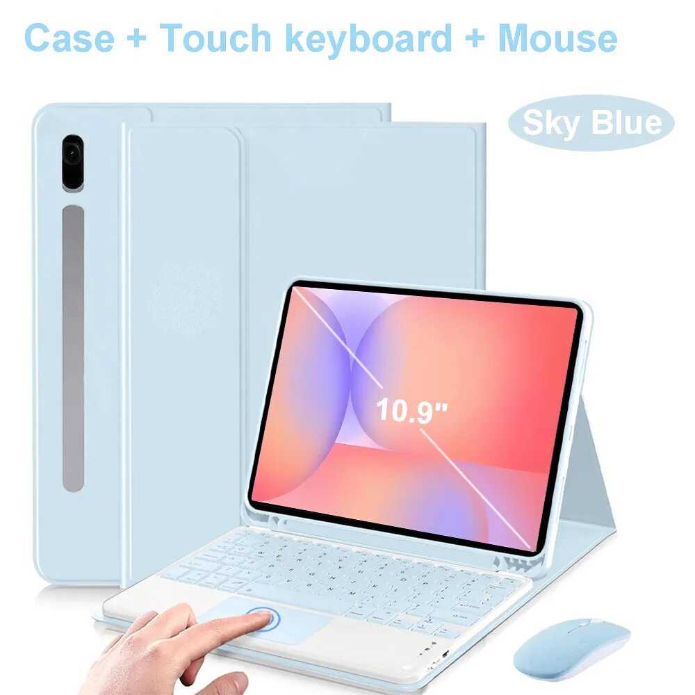 Чехол для Samsung Galaxy Tab S10 Lite 5G с диагональю 10,9 дюйма, русской Bluetooth-клавиатурой, чехол для S10 Lite 10,9 SM-X400/X406B с мышью