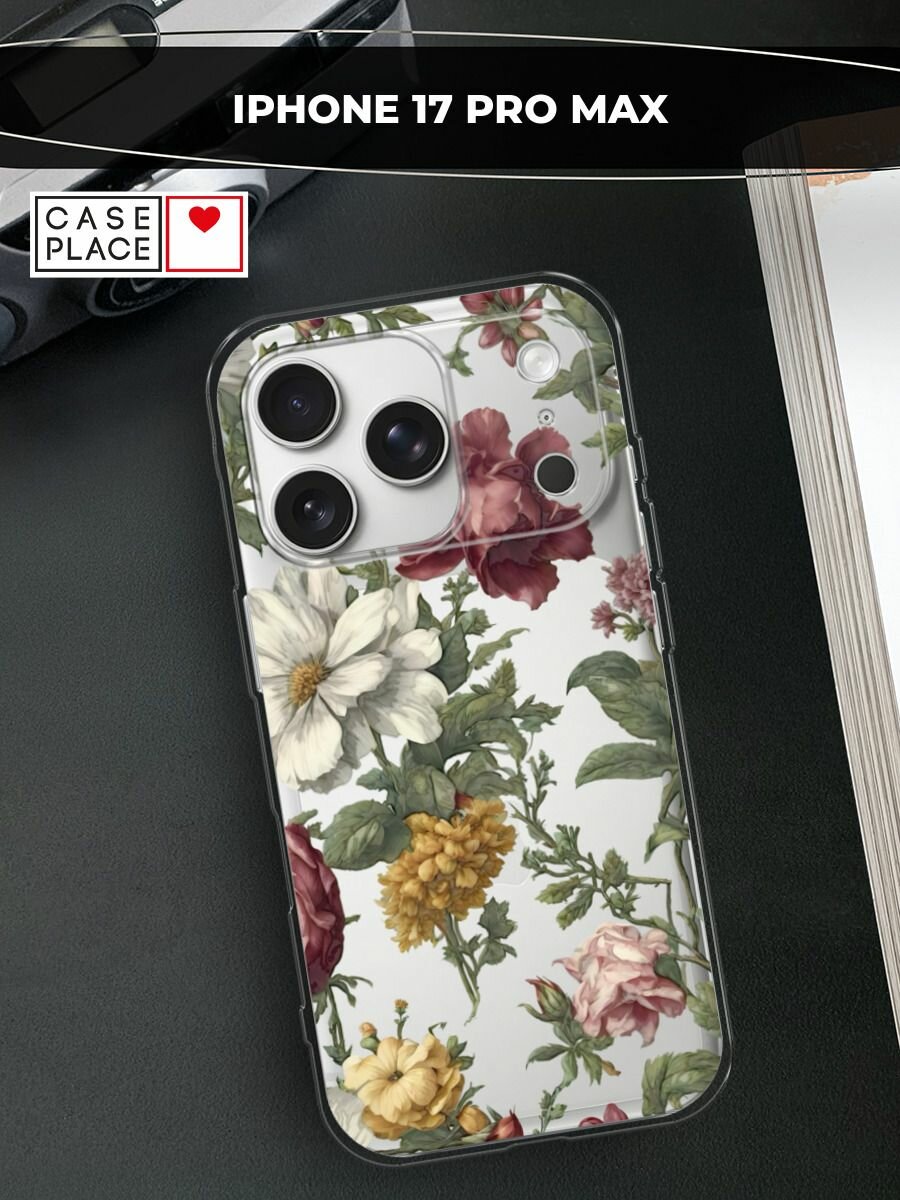Чехол на Apple iPhone 17 Pro Max / Айфон 17 Про Макс с принтом Акварельные цветы 2