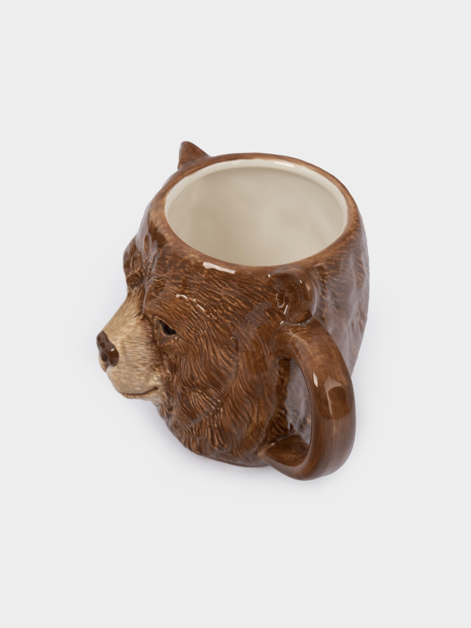 Кружка, 540 мл, керамика, коричневая, Медведь, Manly — фото 1
