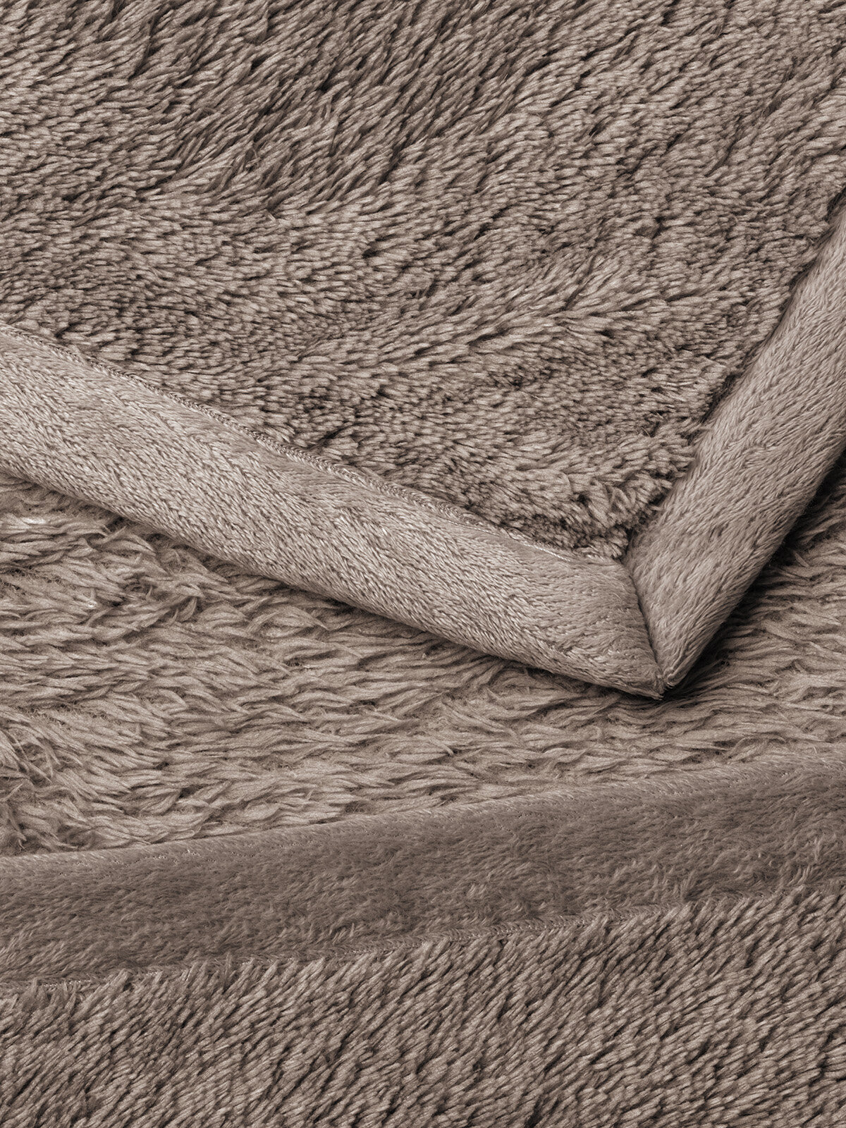 Плед DeNASTIA "Тедди" 200х220, полиэстер 100%, коричневый T040057 — фото 1