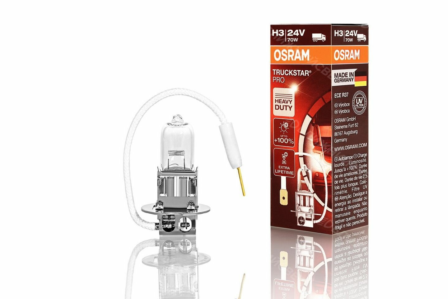 Лампа OSRAM TRUCKSTAR PRO 64156TSP H3 PK22s 24 В 70Вт 3200K