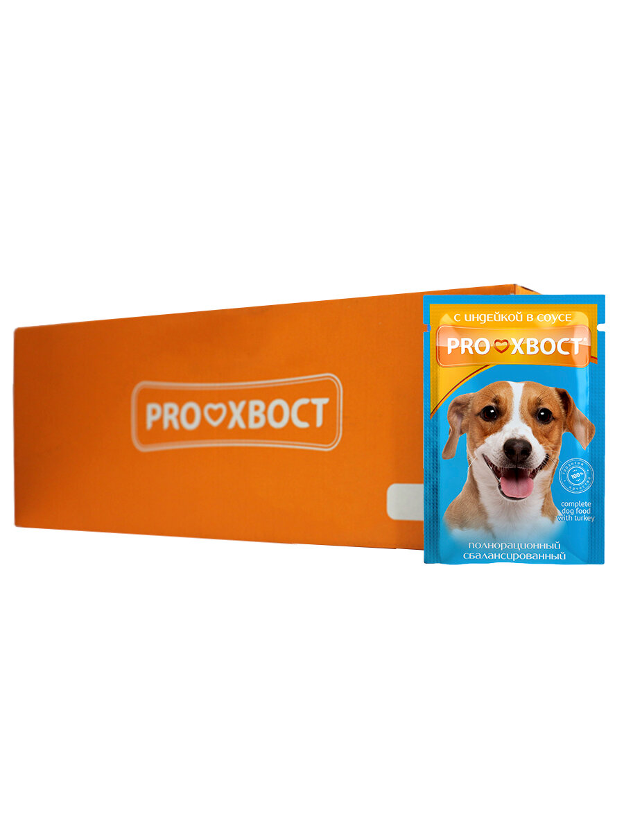 Proхвост Корм консервированный для собак, индейка 85 гр (28 шт) — фото 1