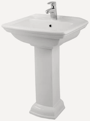 Изображение товара Раковина Creo Ceramique "Orleans" OR3000+OR3010, прямоугольная, белая, 60x47,5 см