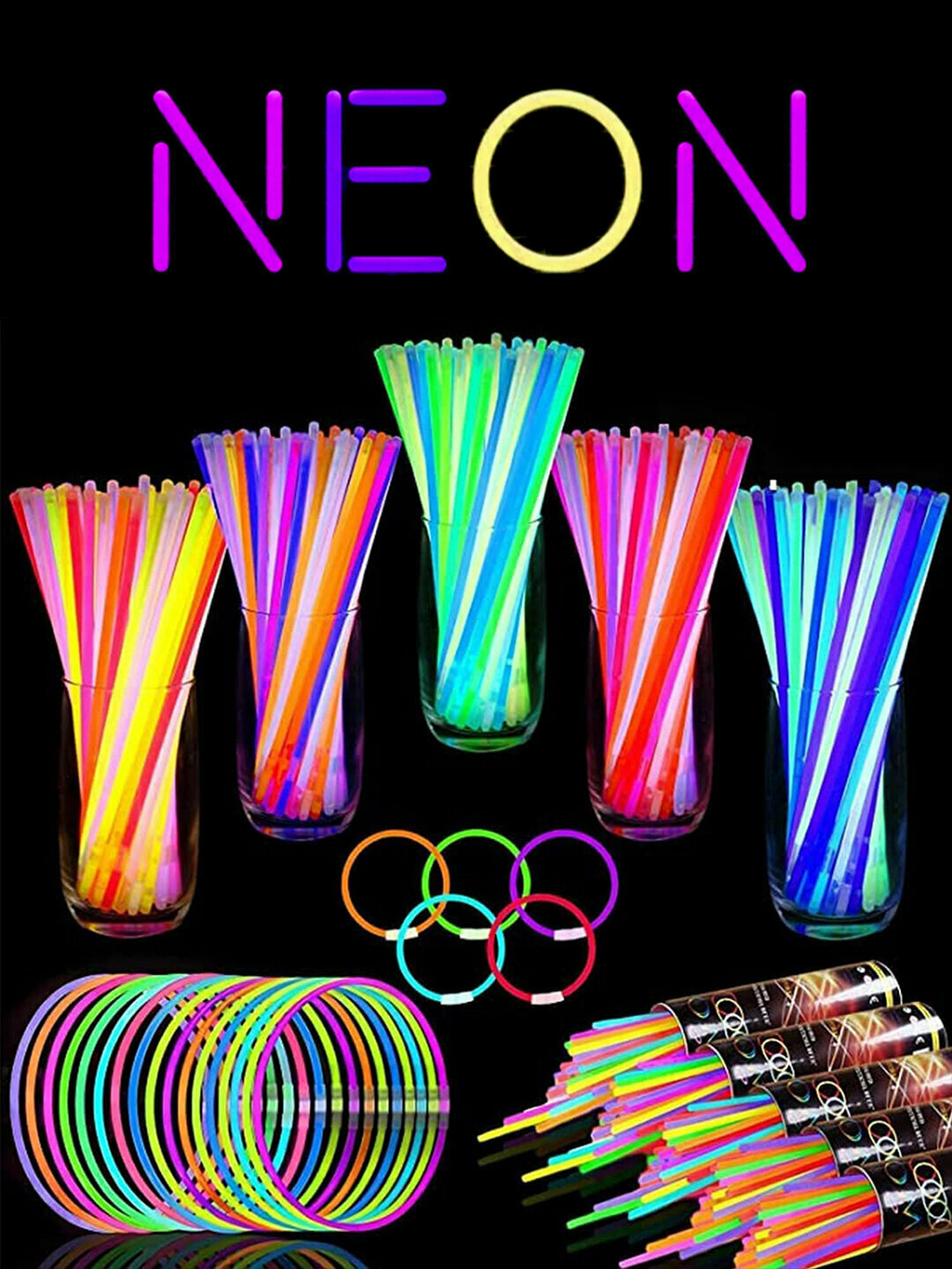 Горящие неон-палочки, люминофорные, гибкие, световозвращающие палочки