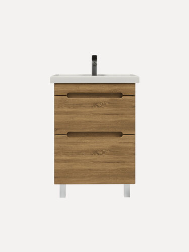 Изображение товара Тумба напольная Vannika Canto 50 с раковиной Фостер 50 (комплект) для ванной комнаты, Gold Craft