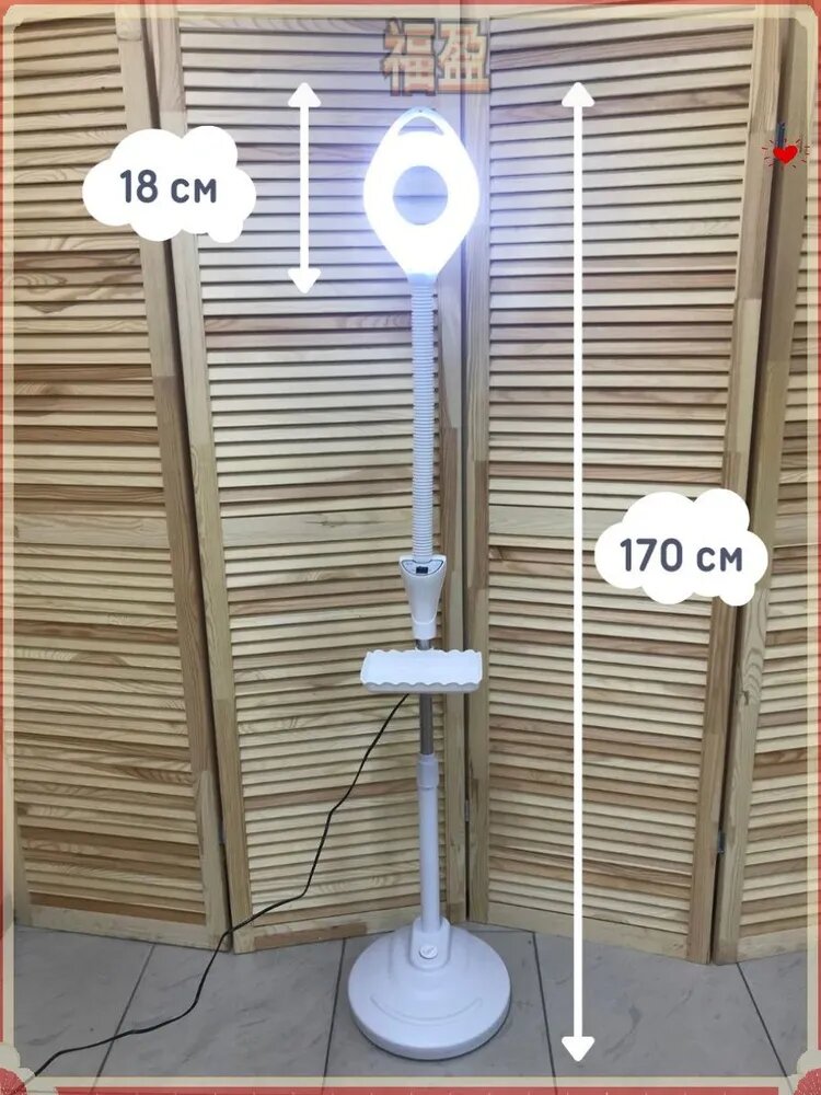 Настольная лампа-лупа бестеневая, 120 LED, 48 Вт, для косметологии, маникюра, три ряда ламп, Китай — фото 1
