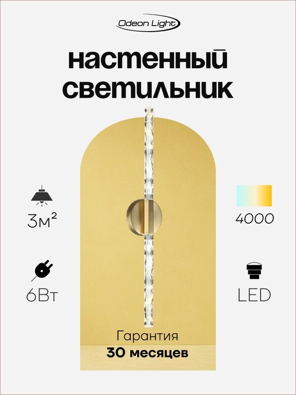 Настенный светильник ODEON LIGHT ALETTA 6679/6WL LED 6W античная бронза; латунь