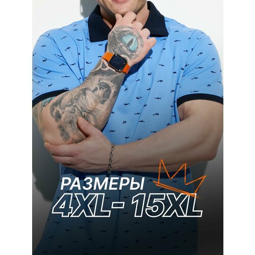 фото Поло mr. bigman, размер 7xl, голубой
