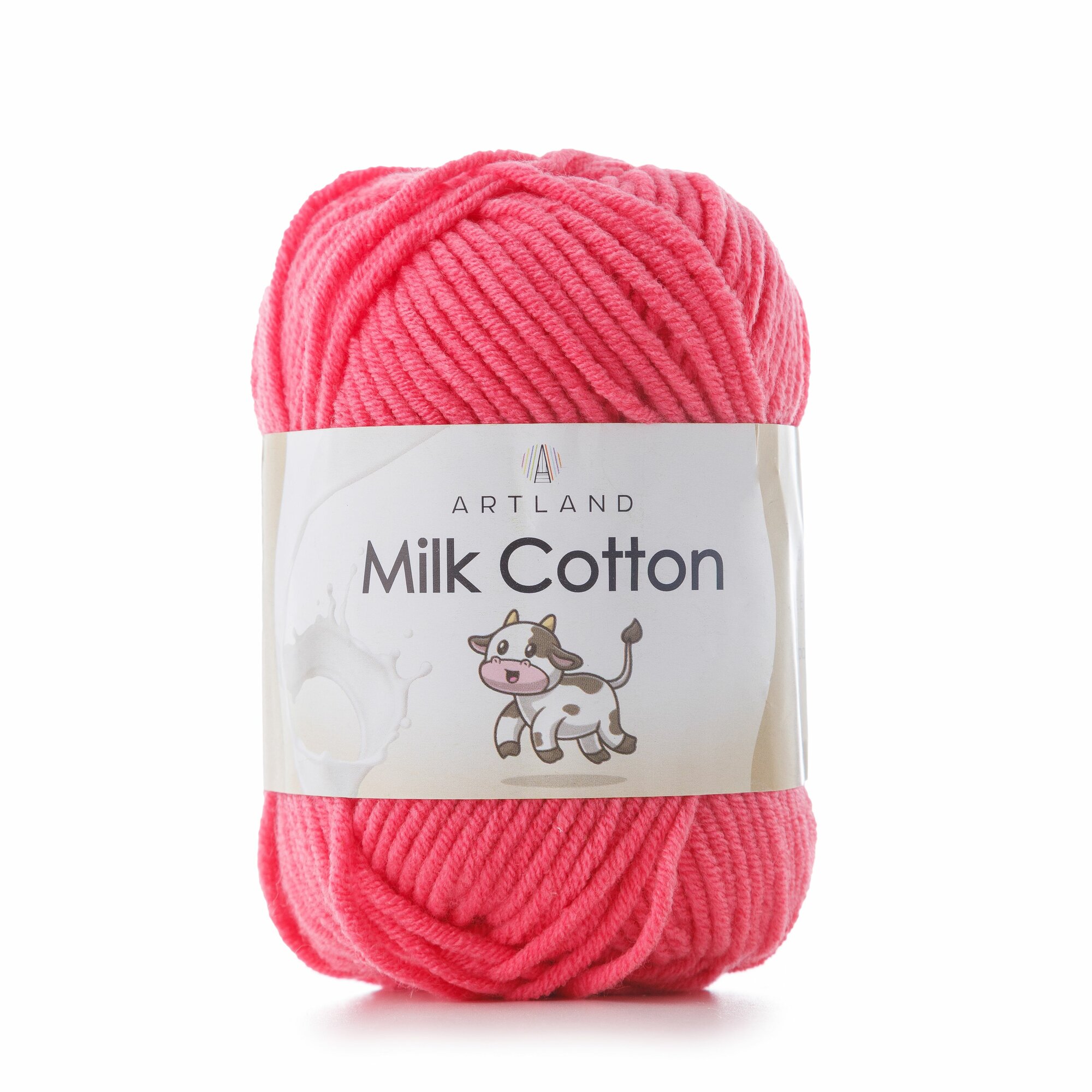 Пряжа для вязания Milk Cotton Artland 2 мотка (100 м, 50 гр), цвет 06 ярко-розовый