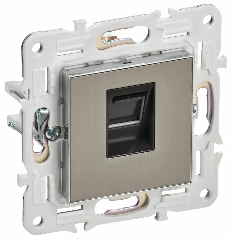 Розетка компьютерная RJ45 кат.6 SKANDY SK-K02N никель IEK SK-K10-2-K50
