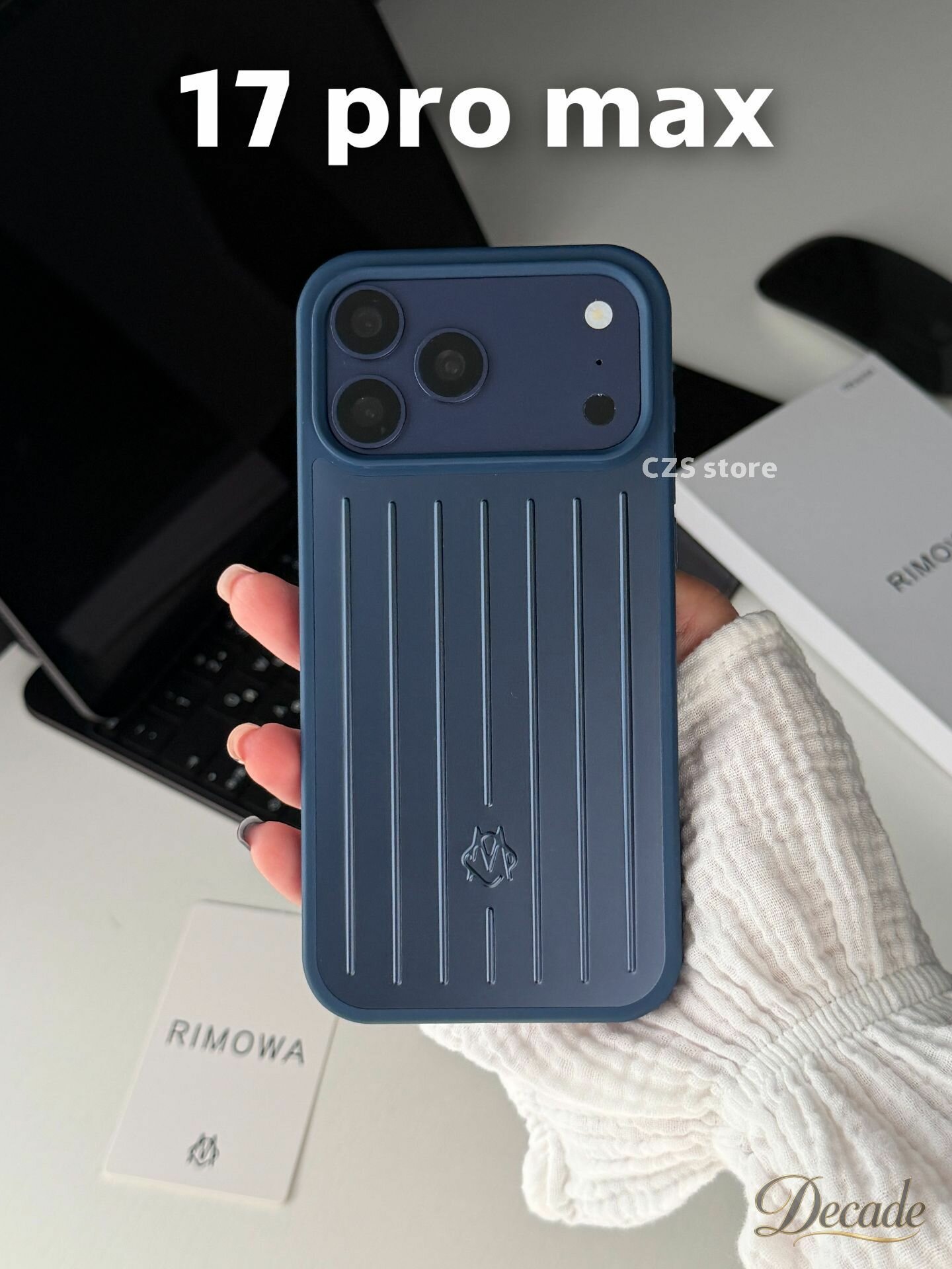 Чехол для iPhone 17 Pro Max алюминиевый, синий