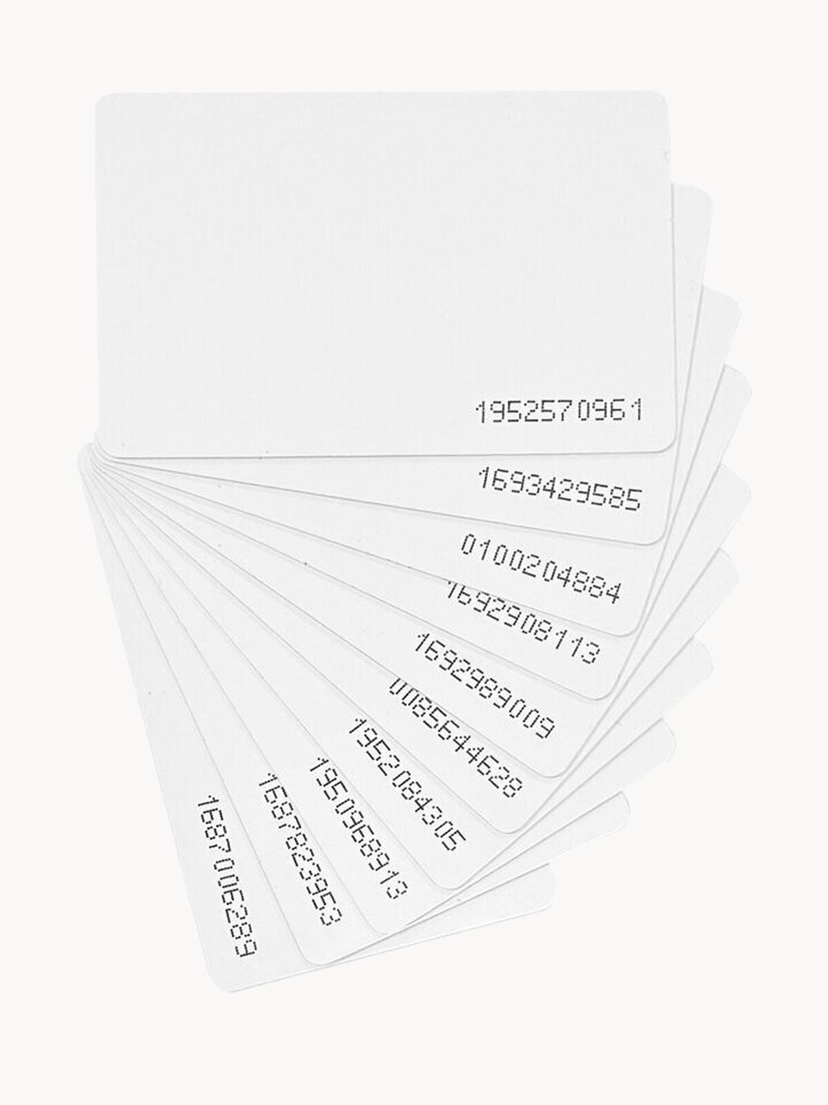 Карта доступа тонкая Em-marine 125 КГц (10шт). С кодом (идентификатор). Вносится в контроллер домофона/турникета