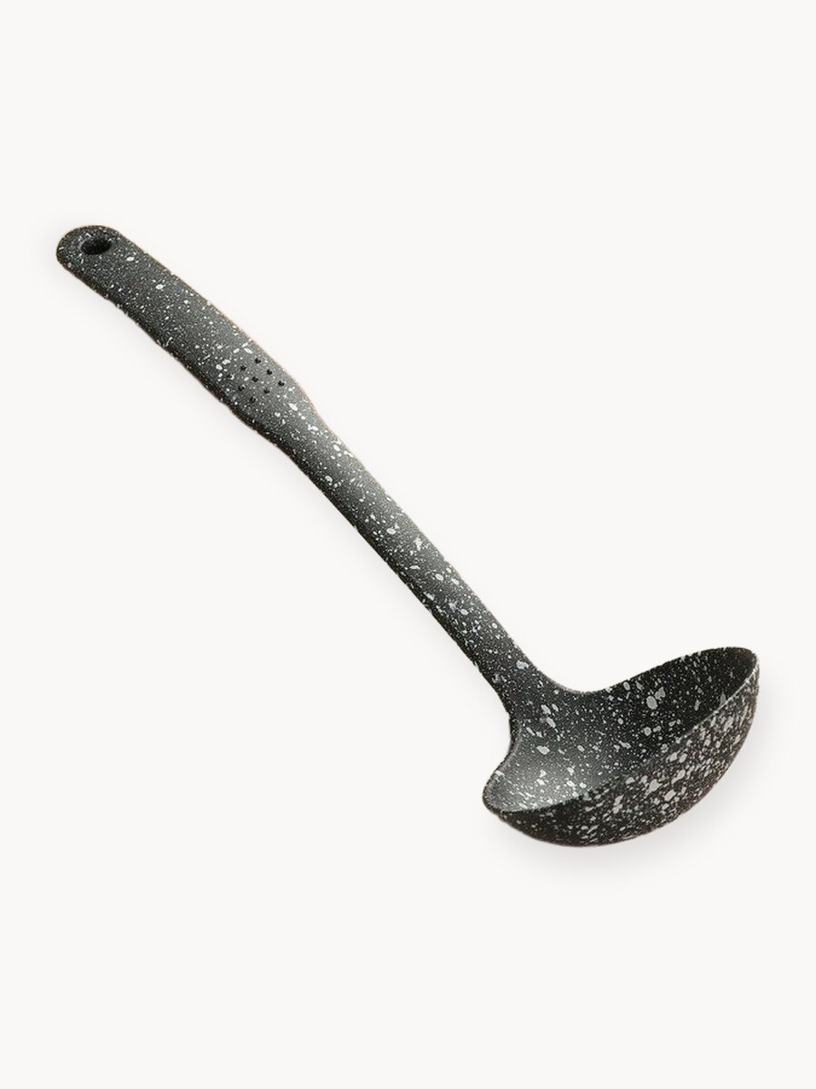 Половник для кухни Доляна "Мрамор" 31,5х9,3 см, цвет черный, пластик