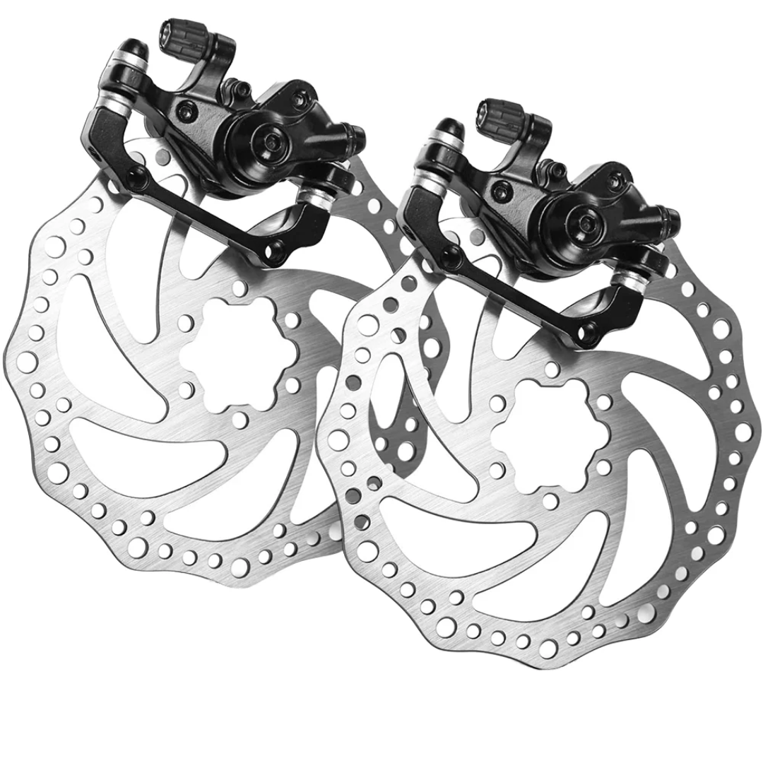 Комплект дисковых тормозов для городского и горного велосипеда , алюминиевые механические дисковые тормоза черные