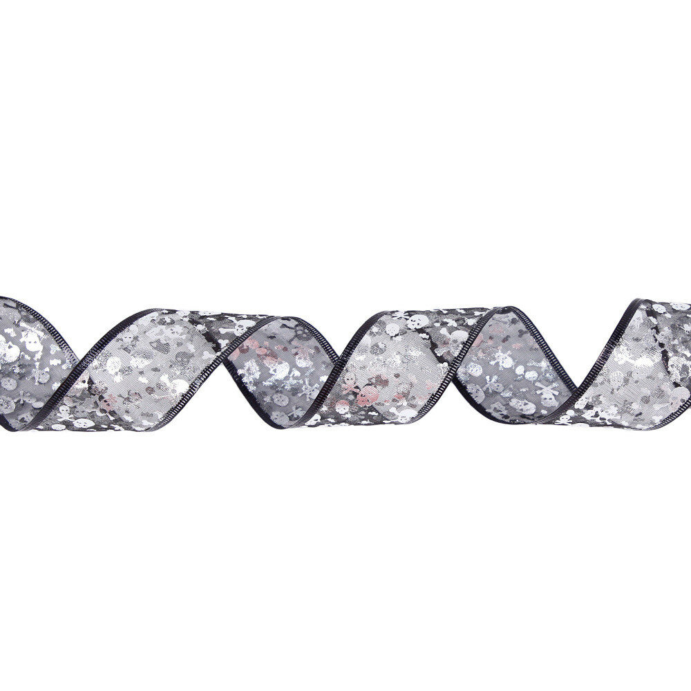 Гирлянда led halloween с роскошными двойными лентами для вечеринок 4 м золото серебро