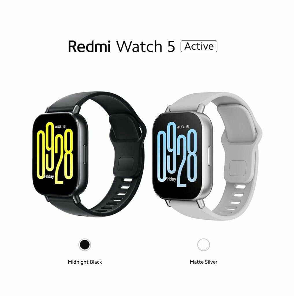 Смарт-часы Xiaomi Redmi Watch 5 Active, AMOLED, 250mAh, чёрный, 432ч работы