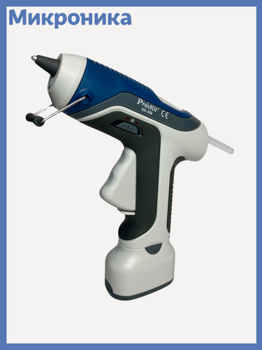 Изображение товара Пистолет клеевой GK-368 Pro'sKit для творчества и ремонта термопистолет беспроводной на батарейках