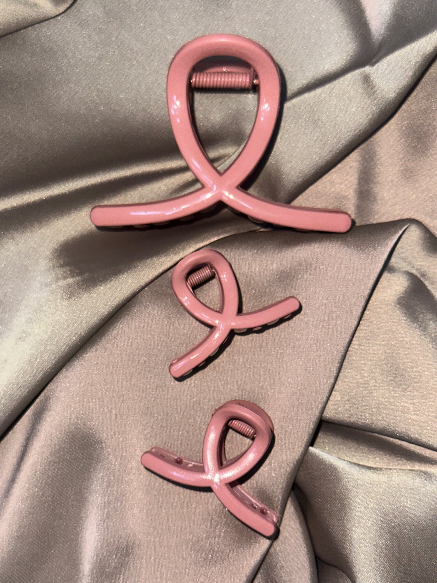 Набор заколок для волос от бренда "Петелька", 3 в 1, пластик, розовый