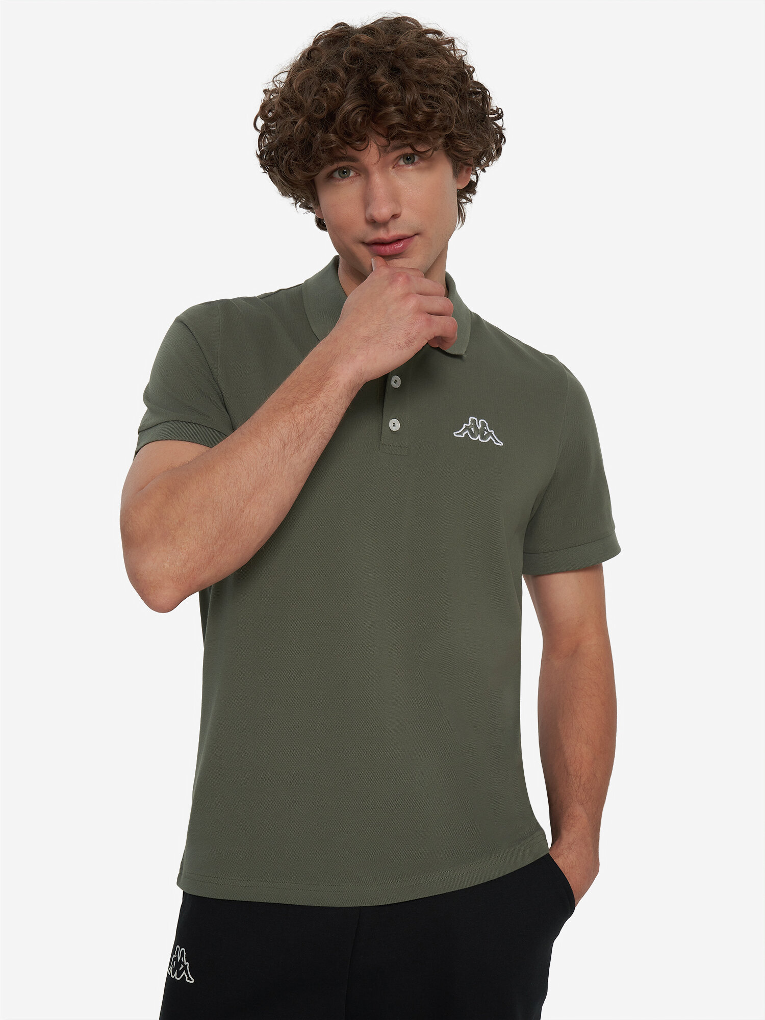 Поло Kappa, размер 52, темно-зеленый — фото 1