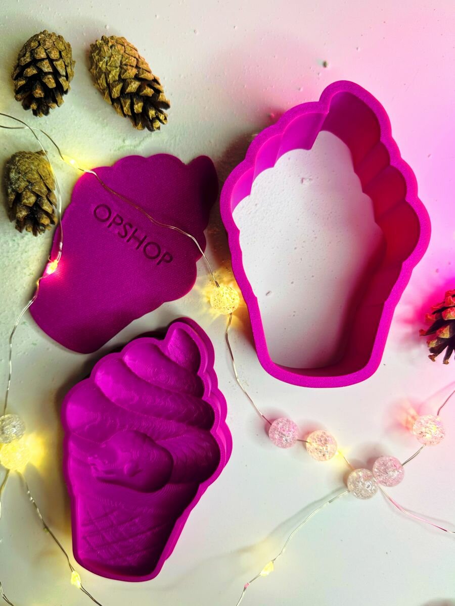 3D форма для бомбочек Змейка рожок — фото 1