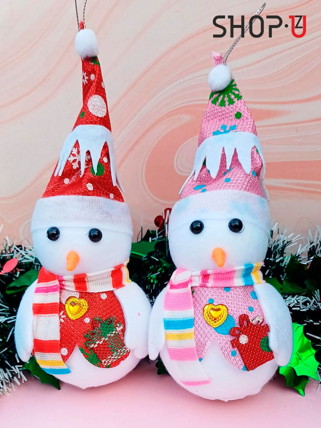 Новогодняя игрушка Дед Мороз, олень, снеговик, ёлка, музыкальный