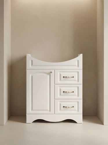 Изображение товара Тумба под раковину в ванную Империя 70 с 3 ящиками, с подсветкой, белый (Умывальник Балтика 70 приобретается отдельно)