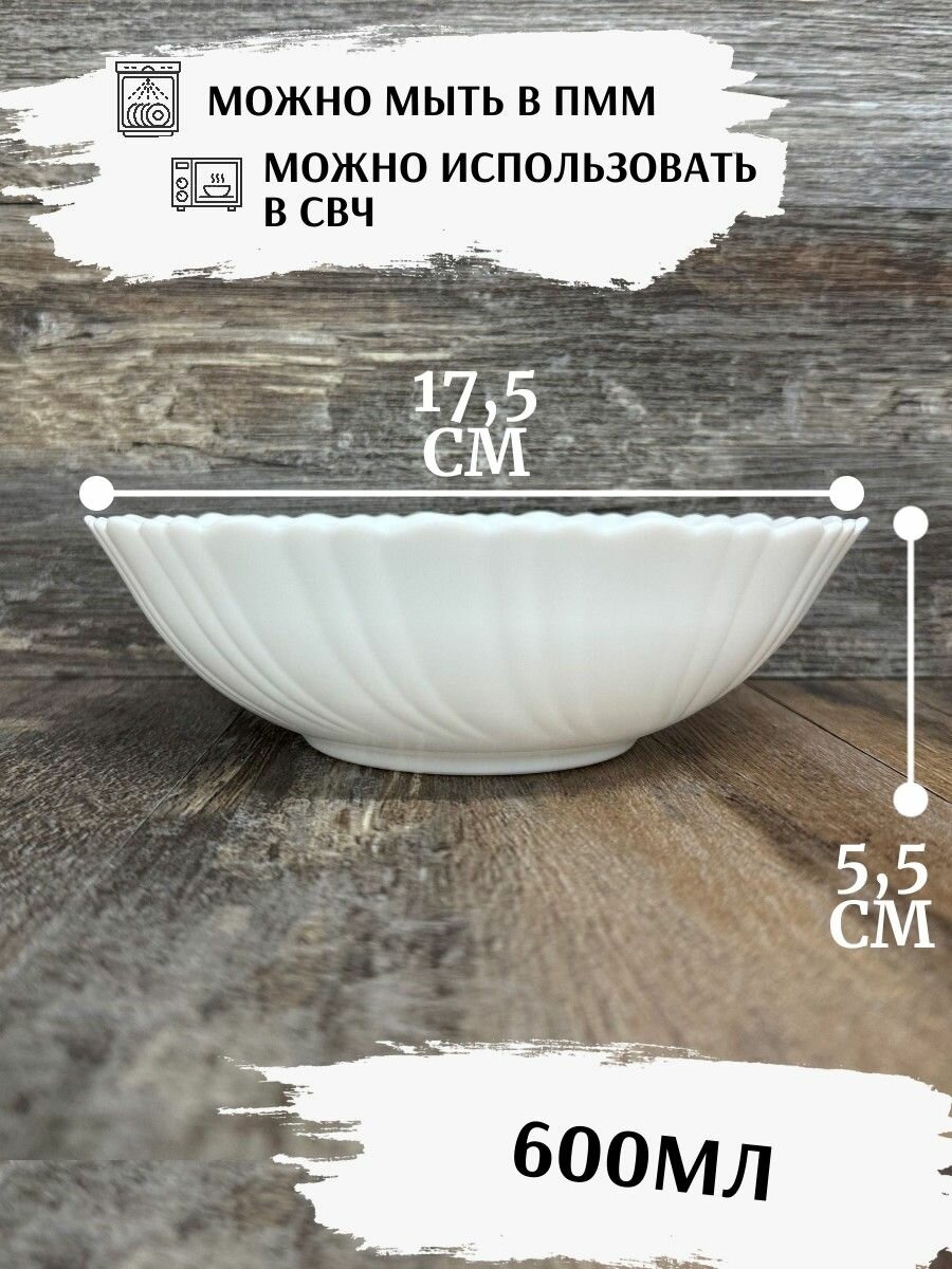 Набор суповых тарелок, салатников глубоких "Геометрия" d 17,5 см, 600 мл, 6 штук, Фокус — фото 1