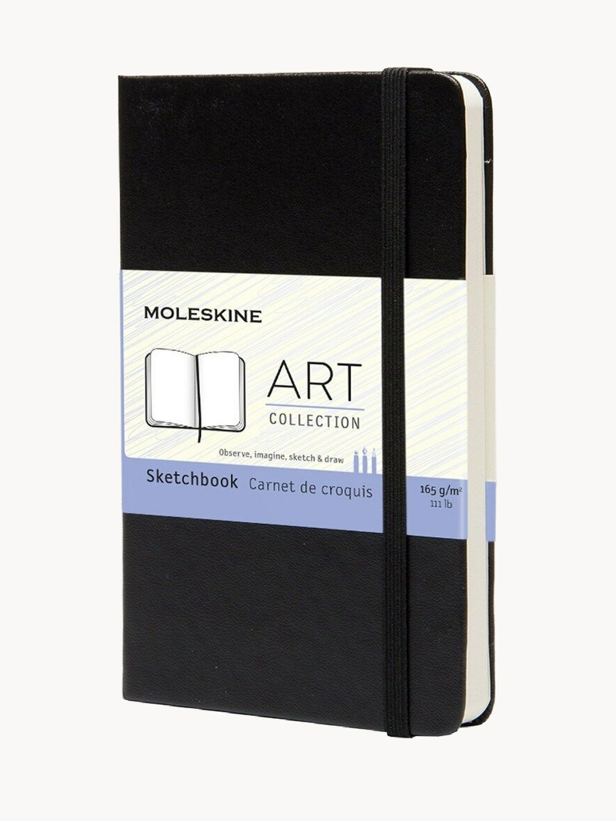 Скетчбук Moleskine Art Collection ARTQP014 Pocket 90x140мм, 80стр, нелинованный, твердая обложка, черный