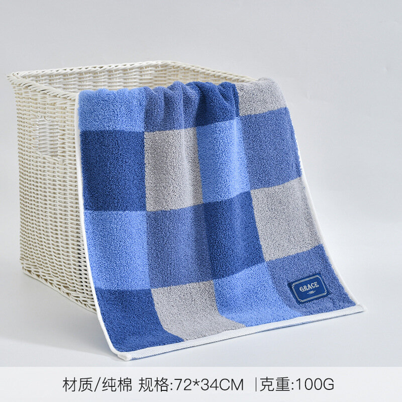 Jolly Laundry 100% хлопковое полотенце для лица для мужчин и женщин, мягкая впитывающая ванна, 72x34 см (голубой)