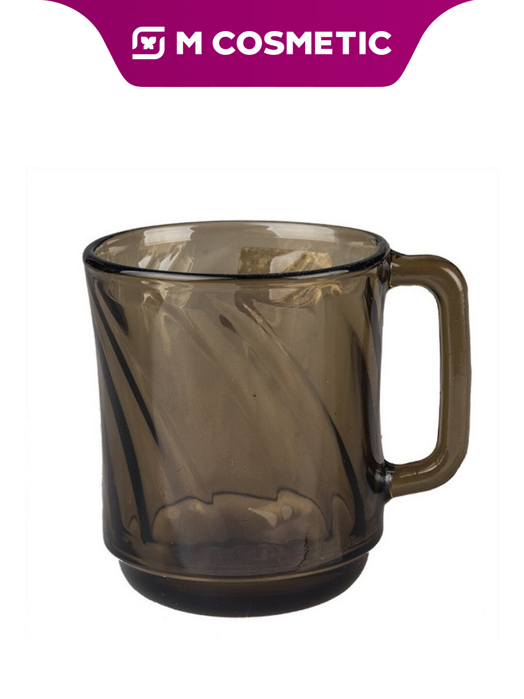 Кружка Glass Ink "Alta Marea" 310ml, стекло, коричневая, дымка