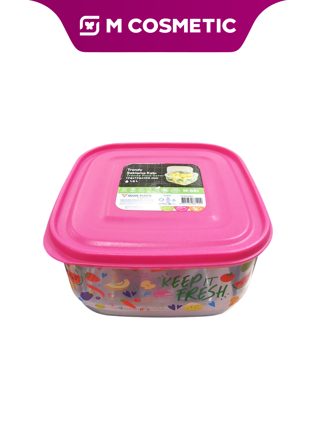 UCSAN PLASTIK Контейнер арт M-881 17,4х17,4х10см, объем 1,9л