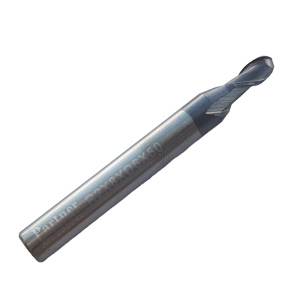 Фреза радиусная твердосплавная универсальная до 45 НRC, 4X8XD6X50, 2-х перая, AlTiN, Partner 305040 (Серия 305)