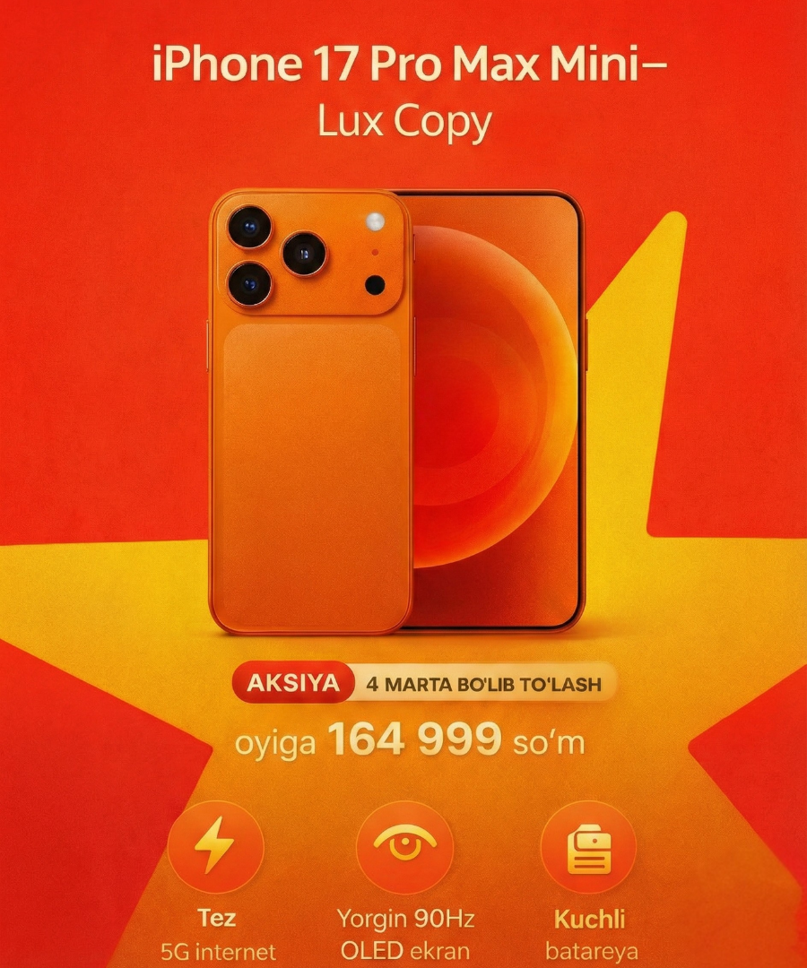 Смартфон Apple iPhone 17 Pro Max COPY MINI, 6GB/128GB, NFC, Wi-Fi, сканер барометр, голубой