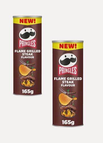 Изображение товара Чипсы картофельные Pringles Flamed Grilled Steak, с вкусом запеченный стейк на гриле 165г х 2 шт (Европа)