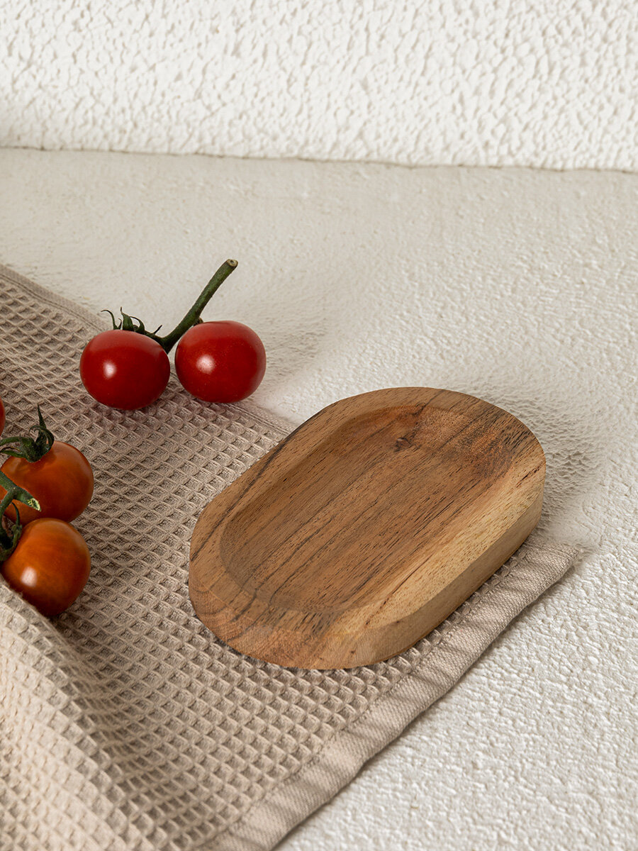 Доска сервировочная DeNASTIA овал малый, 15 x 9 x 1,5 см, коричневый, KB00037