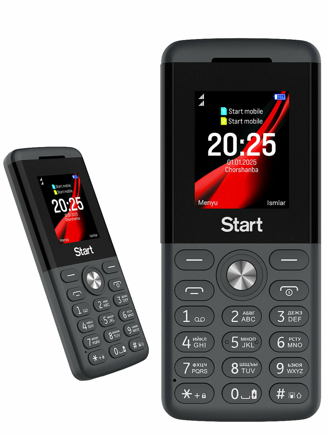 Кнопочный, мобильный телефон Start A1, 2 SIM - слота, серый.