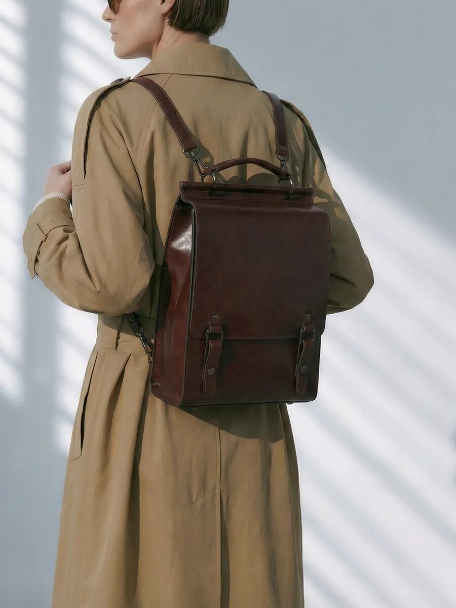 Рюкзак Daniele Riccardi, фактура гладкая, коричневый — фото 1