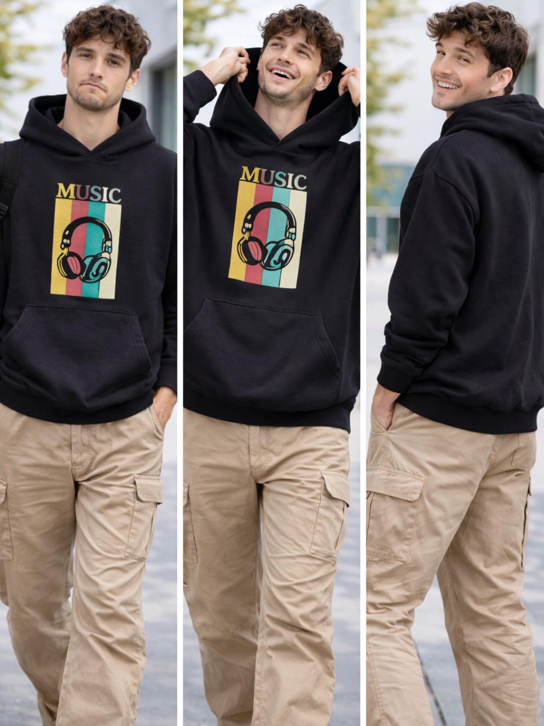 Худи  1, 2 шт., размер 50, , черный/угольный — фото 1