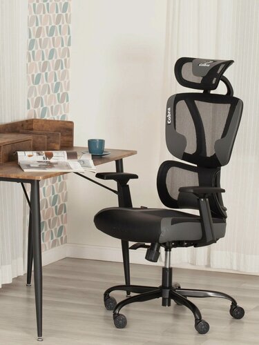 Изображение товара Кресло компьютерное игровое TetChair, ткань/искусственная кожа, черный/серый