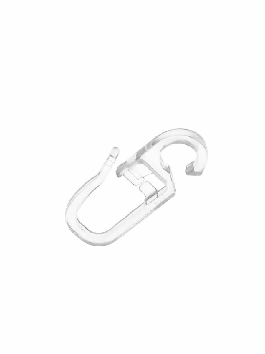 Крючки для штор и тюли прозрачные, набор крючков на кольца (20 шт.)