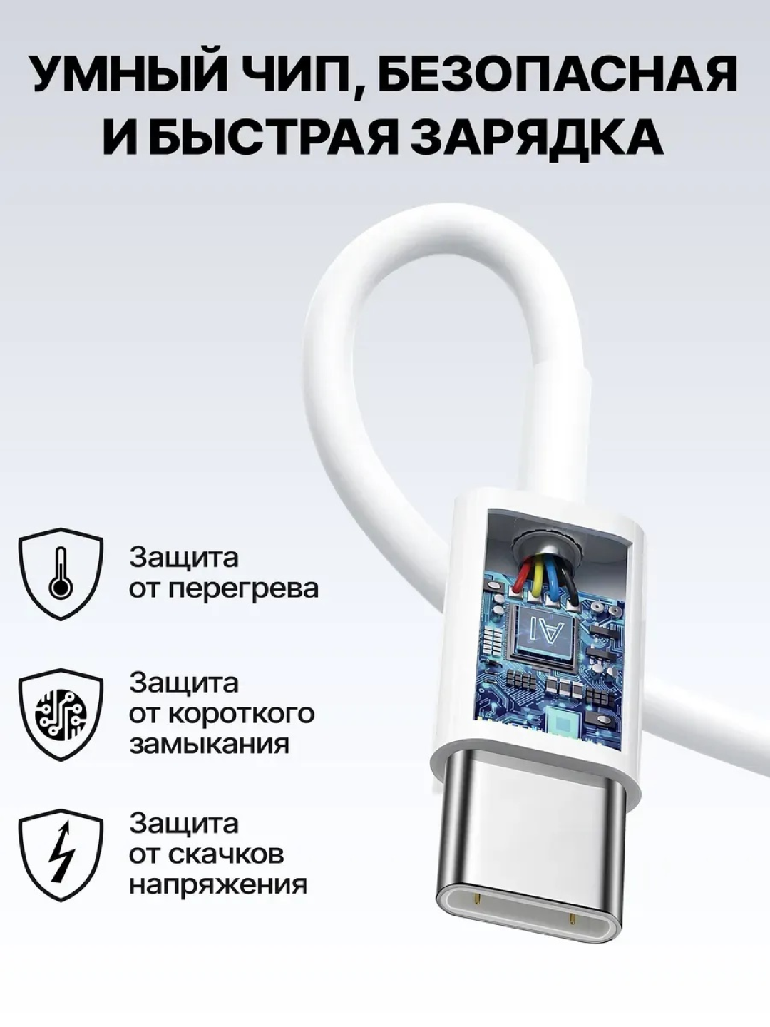 Блок Type-C для iPhone зарядки и Android 20W , 35W, Lightning , Type-C кабели — фото 1