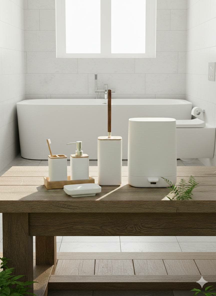 Набор аксессуаров для ванной комнаты Придайте вашей ванной комнате элегантный и современный вид!