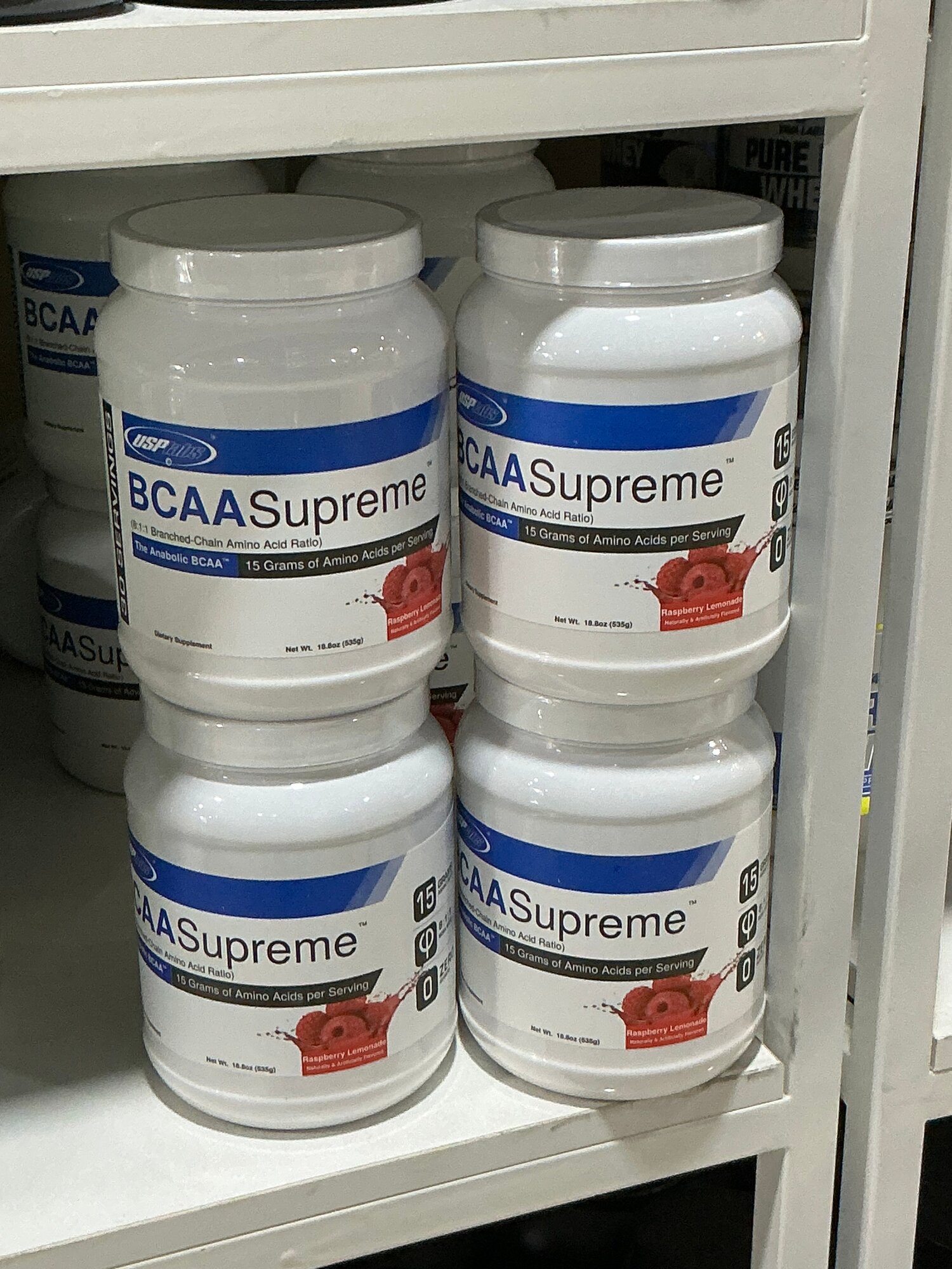 Спортивное питание USPlabs BCAA Supreme raspberry lemonade, 535 г, без глютена, порошок, малина