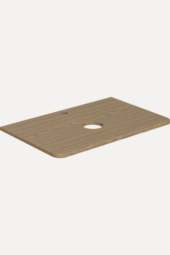 Изображение товара Столешница под раковину в ванную STWORKI Монтре 70 светлое дерево, матовая, с отверстием для смесителя, МДФ