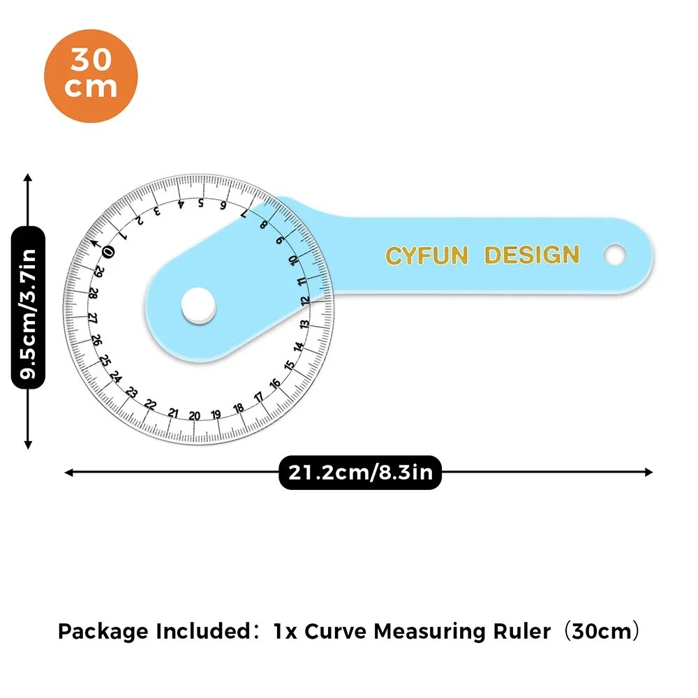 Линейка для шитья CYFUN DESIGN 30см, вращающаяся