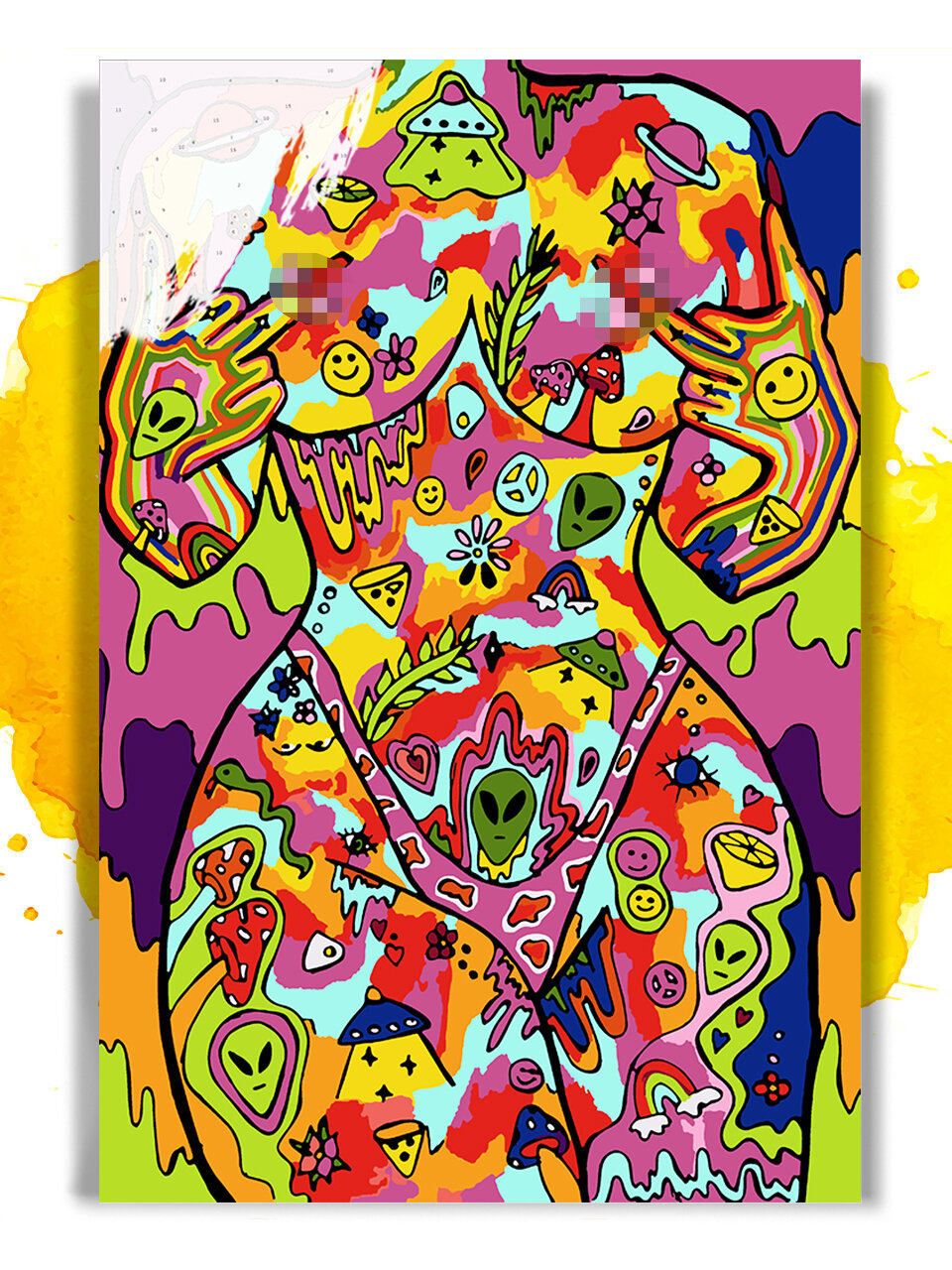 Xolstdagi raqamlar bo‘yicha rasm Neon vahiylari, 40 x 50 sm